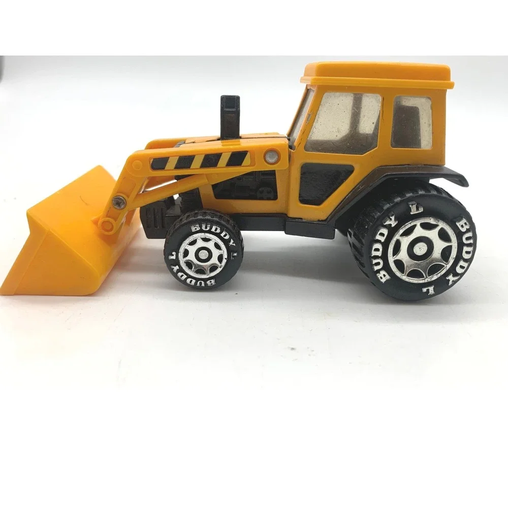 Vintage 1980 Buddy L Front End Loader Tractor Toy Yellow Diecast Metal Macau